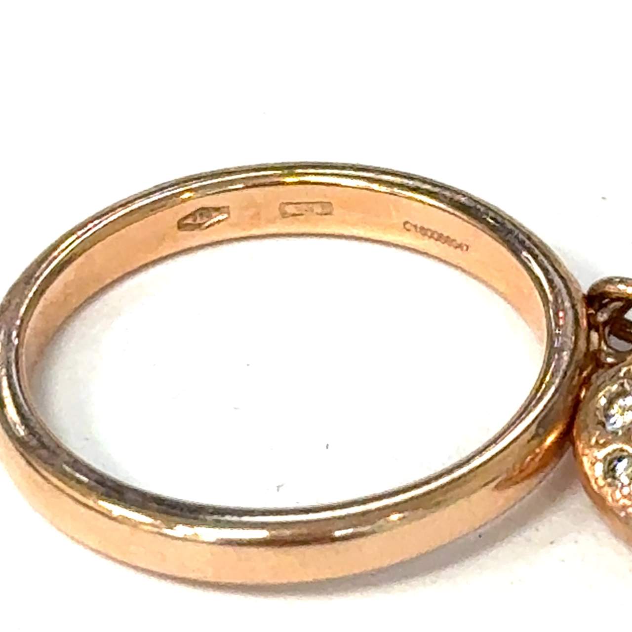 9K Dodo Pomellato Pave Heart Charms Ring Rose Gold | eBay